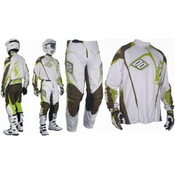 SHOT WHIP bielo-žltý NEON krikľavý MX komplet (dres + nohavice)