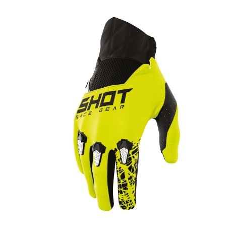 SHOT STORM MX detské rukavice šedo / žlté neon